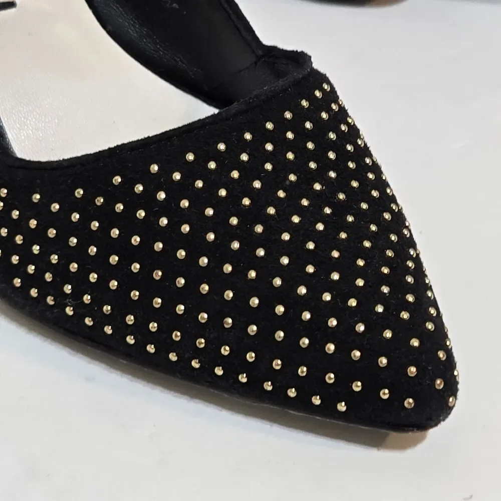 Alice + Olivia Gold Studs Pumps 3.75